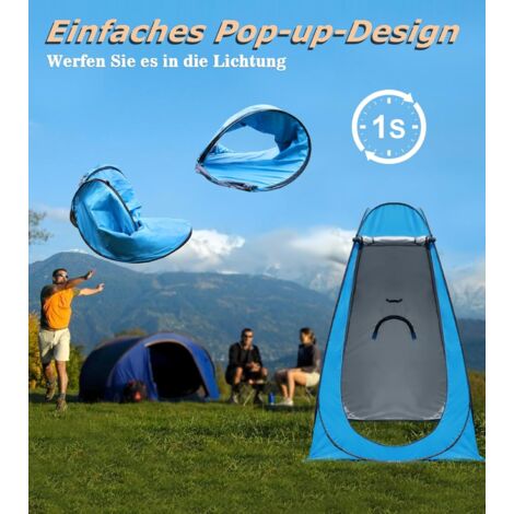 Tente De Douche Pop-up 120x120x190cm – Anti-UV UPF50+, Fenêtres Zippées, Sac De Transport Inclus – Camping, Plage, Rando !