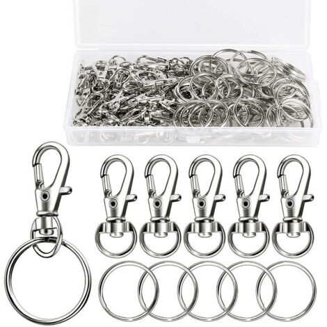 Lot De 10 Mousquetons Porte-clés – Alliage Alu + Acier Inox, 10 Couleurs, 50x26 Mm, 5g – Pour Camping, Sac, Bouteille, Quotidien