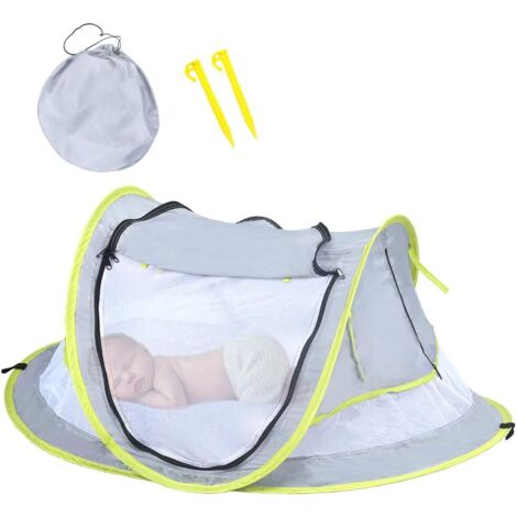 Berceau portable tente de plage lit de voyage pour bébé, tente de plage automatique pour bébé, UPF 50+, moustiquaire. (1/5)