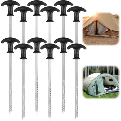 Lot de 12 piquets de Tente,Piquets de Tente galvanisés,Piquets de Sol,Piquets de Tente de Jardin Accessoires de Tente pour Le Camping, la randonnée, Le Jardinage (1/5)