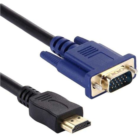 Câble vidéo HDMI mâle vers VGA mâle 1,8 m 15 broches (noir) (1/4)