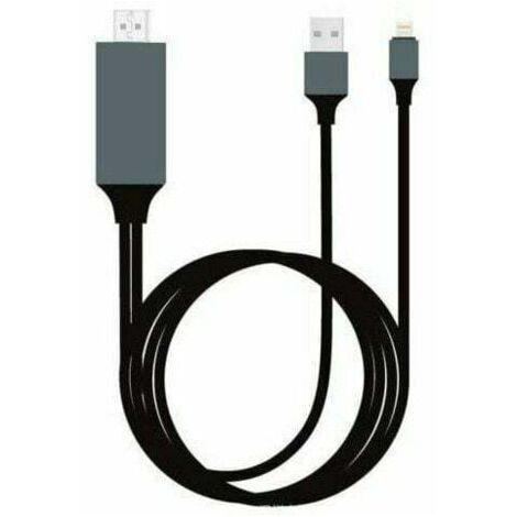 Vers adaptateur, adaptateur câble compatible avec iPhone, iPad, iPod Connecteur d'écran synchronisation AV numérique 1080P pour projecteur de moniteur HDTV - aucune alimentation requise (6,6 pieds) (1/3)
