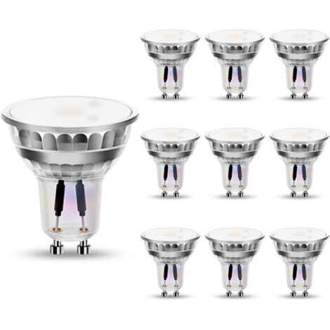Lot de 10 Ampoules LED GU10 Blanc Chaud 4W, Équivalent 50W, 3000K, 320lm, Angle d'Éclairage 120° (1/5)