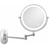 8 Pouces Bronze Couleur Miroir Maquillage Mural Double Face 10X Grossissant, Miroir Cosmétique Extension et Pliant Pivotant Idéal pour Rasage et Soin de Peau Dans Salle de Bain SPA Hôtel WC Chambre