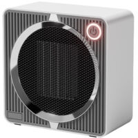 Petit radiateur d'appoint, radiateur électrique portable basse consommation, mini radiateur de bureau à économie d'énergie en céramique PTC, protection contre la surchauffe et le basculement (blanc)