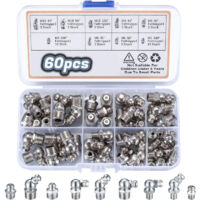 DesertBoy Kit 75 Graisseurs M6 M8 M10 - 45° 90° 180° Raccords Graisse Acier Nickelé - Assortiment Complet Pour Auto Moto Machine Agricole