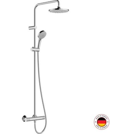 HANSGROHE Vernis Blend 200 Columna de ducha termostática cromada verde
