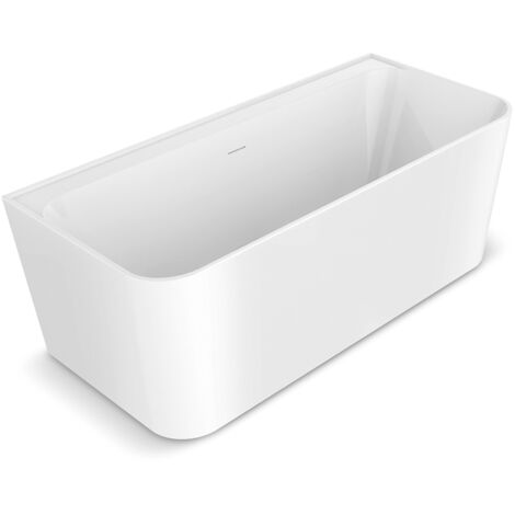 Baignoire COMODA DM607-1600 - 160x75 cm - Blanc mat - Acrylique de haute qualité - Design moderne - avec clic-clac chrome