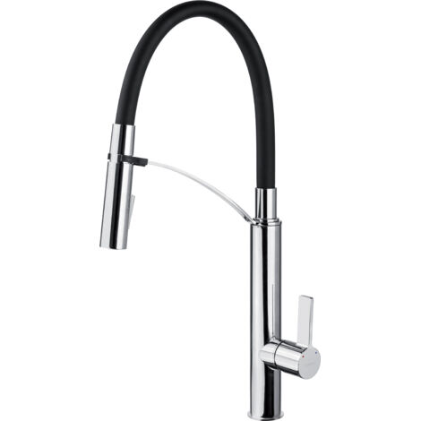 Deante Robinet de cuisine Gerbera - Noir mat - Flexible, Pratique, Design moderne (1/5)