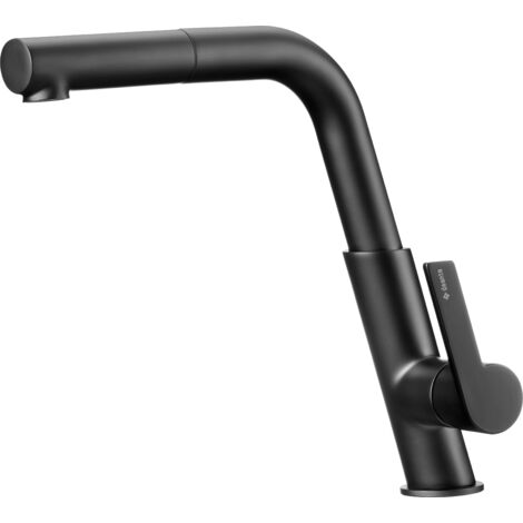 Deante  Robinet de Cuisine Sila - Noir Mat - Design Moderne - Bec Rétractable et Pratique (1/5)