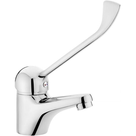 Deante Robinet de lavabo Clinic - Automatique - Chrome - Design élégant - Pratique et hygiénique (1/2)