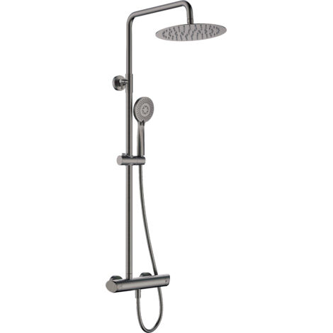 Deante Douche Pluie ARNIKA - 25 cm - Gris foncé - Design moderne - Économie d'eau - Anti-calcaire (1/4)