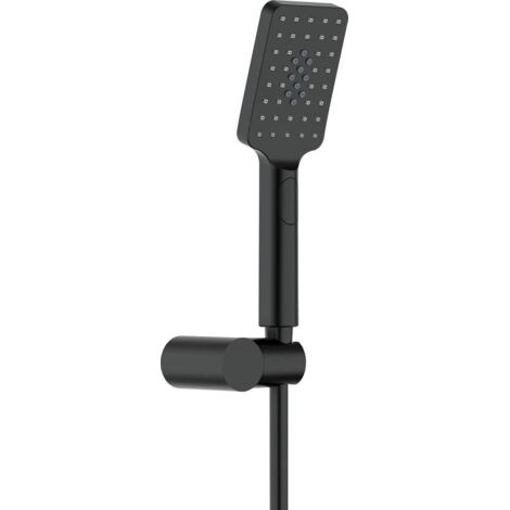 Deante Ensemble de douche Alpinia - Noir mat - 3 jets - Système anti-calcaire - Réglable (1/3)