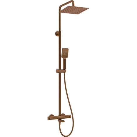 Deante Douche à effet pluie - Thermostatique - Brun brossé - Design moderne - Sécurisé et fonctionnel