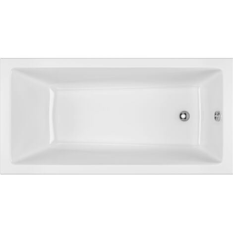 Excellent  Baignoire Wave Slim - 160x80 cm - Blanc brillant - Design épuré - Matériaux de qualité