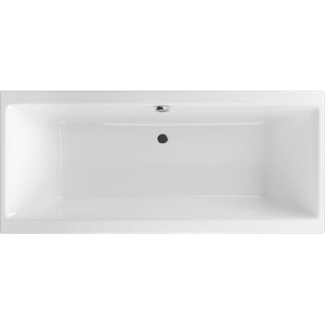 Excellent Baignoire Slim PRYZMAT - 170x75 cm - Blanc brillant - Design épuré - Confort optimal (1/4)