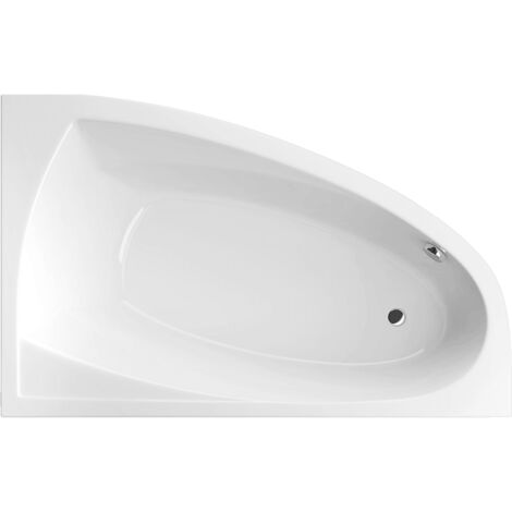 Excellent  Baignoire d'angle Comfort - 160x100 cm - Blanc brillant - Design moderne et spacieux