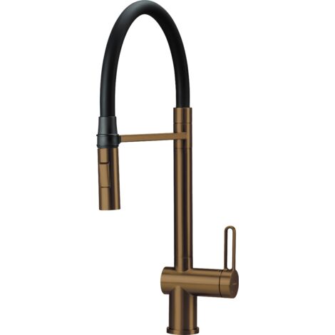 Robinet mitigeur d'évier de cuisine en acier inoxydable PVD bronze brossé avec double douche Deante MAGNETIC BRMC72M  Bronze