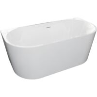 Baignoire murale - Emma 150x75 cm - Blanc brillant - Design moderne - Incl. siphon