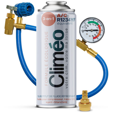Climeo 3 en 1 aérosol + tuyau R1234yf
