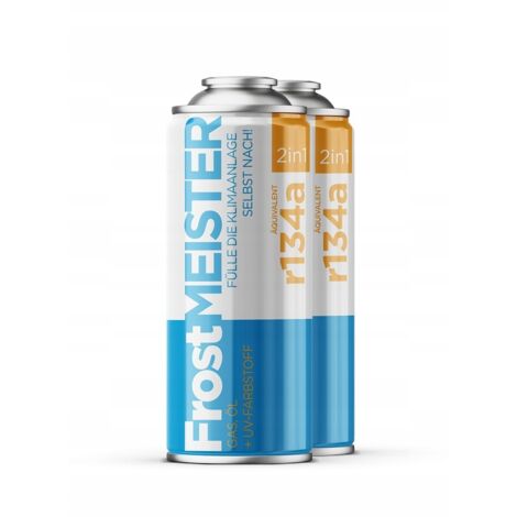 FROSTMEISTER Gaz de climatisation en libre-service, 2en1 400ml - 2x, bidon R134a