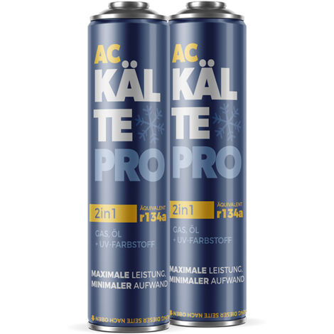FROSTMEISTER  Gaz de Climatisation 2 en 1 R134A - 2x 500 ml - Haute Performance - Facile  Utiliser
