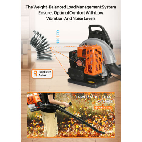 WindWilder Souffleur De Feuilles à Essence 75,6 CC - Moteur 4