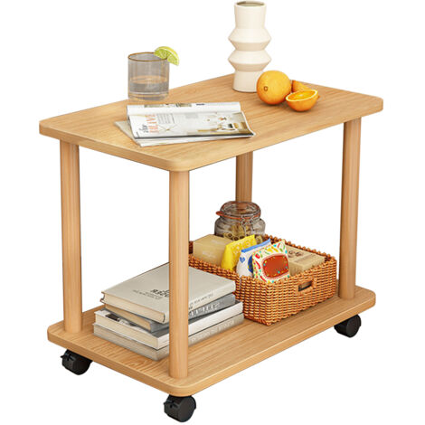 Table D'appoint Ronde 2 Niveaux Avec étagère Ouverte - Table De Canapé Moderne