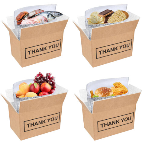 Carton isotherme en aluminium, carton pour chaîne du froid express alimentaire, lot de 10, conservation de la fraîcheur, résistant à l'humidité, 23 × 15 × 20 cm. (1/5)