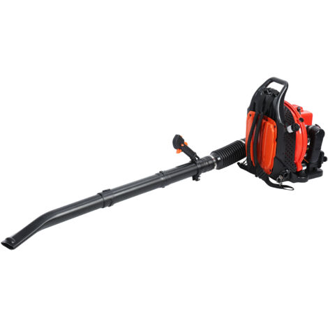 Souffleur à essence, souffleur à feuilles à dos, 63cc, 2,3kW, 6800 tr/min, moteur monocylindre à deux temps refroidi par air, rouge.
