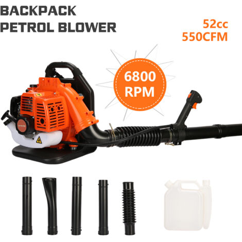 Souffleur thermique 1250W - FIANAO - 1.2L Réservoir de carburant - 550CFM - 6800r/min - 180 x 45 x 45 cm - ORANGE