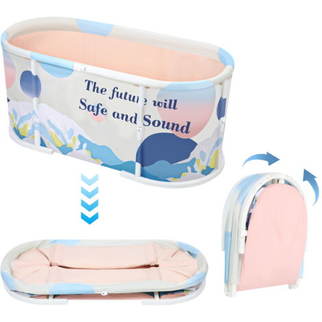 Baignoire pliable - baignoire pour adulte, isolation épaissie et matériau de support épaissi, 120 × 58 × 53 cm, adaptée aux bains chauds et froids, soulageant la fatigue