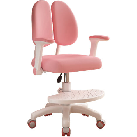 Chaise enfant avec dossier, hauteur réglable, posture assise correcte, 42×41×99cm, rose. (1/5)