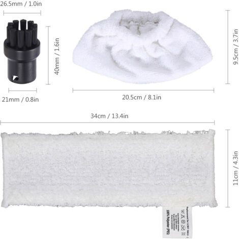 Eosnow Dampfreiniger-Rundbürste, Mikrofasertuch-Pad für Hand- und Bodendüsen-Set, Ersatz-Zubehörteile für Karcher SC EasyFix Mop, 16-tlg (1/5)