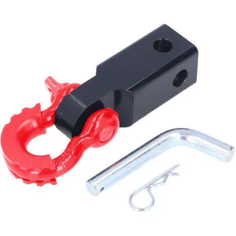 Eosnow 2-Zoll-Universal-Schäkel-Anhängerkupplungsempfänger, Stahl, Fahrzeugbergung, Abschleppzubehör für Autos, LKWs, Jeeps, Rot (1/5)