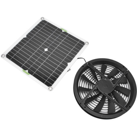 Ventilateur Solaire 12W – Portable, Extérieur, Panneau Monocristallin, 12V