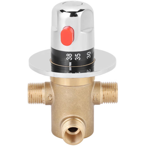 Eosnow G1/2 Zoll 3-Wege-Messing-Thermostatmischventil Wasserhahn Temperaturmischer Steuerventil Home Badezimmer (1/5)
