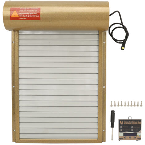 Eosnow Automatischer Hühnerkoop -Türöffner Batterieantrieb Timer LED -Display für Farmgold