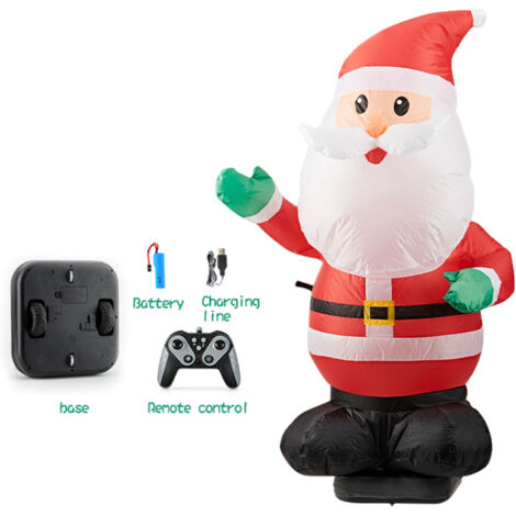 Eosnow Fernbedienungskontrolle aufblasbare Weihnachtsklaus -Spielzeug Weihnachtsdekoration Eine Klick -Inflation Deflation für einfache Lagerung mit Schall und Licht vorwärts, rückwärts, linker Kurve, (1/5)