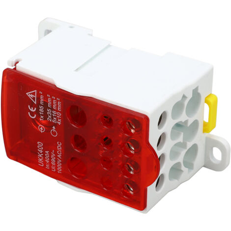 DIN-Schienen-Klemmenblock 160 A – PA66, Flammhemmend, 1x70 Mm² Eingang, 6x16 Mm² Ausgang, Gelb