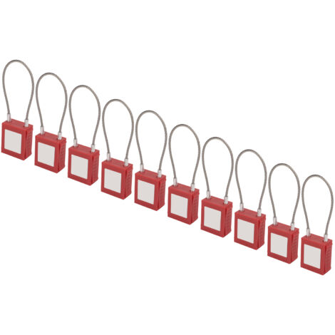 Eosnow 10 Sets Lockout Tagout Kabelschloss mit Schlüssel, elektrisches Vorhängeschloss aus Eosnow 10 Sets Lockout Tagout Kabelschloss mit Schlüssel, elektrisches Vorhängeschloss aus