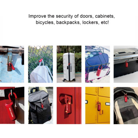 Eosnow Fingerabdruck Lock Antitheft Security USB wiederaufladbares Thumbprint Vorhängeschloss für Gepäckfall (rot) (1/5)