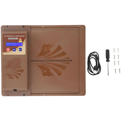 Eosnow Automatischer USB-Hühnerstall-Türöffner mit horizontaler Öffnung und Timer, braun (1/5)