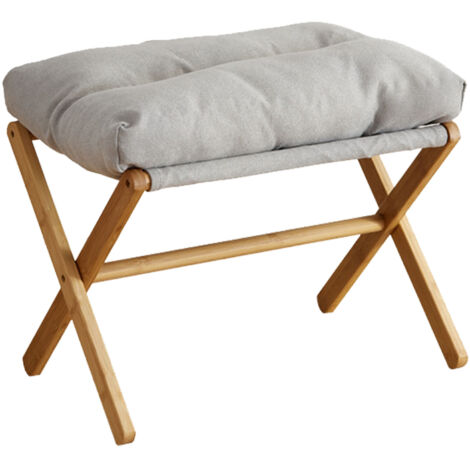 Eosnow Fußhocker faltbar x Bein moderne multifunktionale Pause mit weichem Kissen für Wohnzimmer Schlafzimmer Büro grau (1/5)