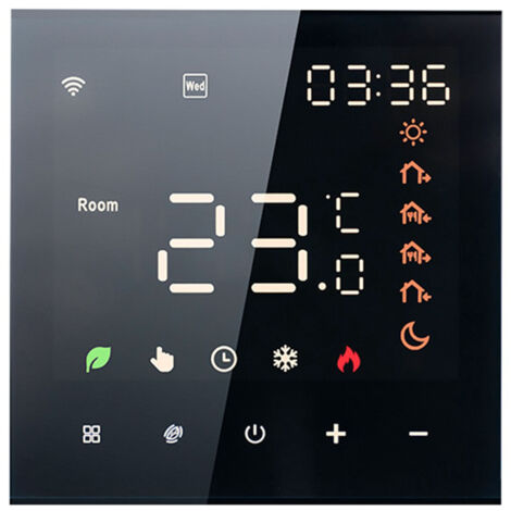 Tuya Smart WiFi-Thermostat, Sprachsteuerung, digital programmierbares LCD, Touchscreen, Fußbodenheizungs-Temperaturregler, kompatibel mit Amazon Google Home, B-2-T, 16 A, für elektrische Heizung