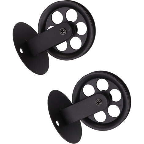 Eosnow 2 Stück industrielle Riemenscheiben für Plug-in-Scheunen-Pendelleuchte, Vintage-Wanddeckenmontage, Hebe-Abschlepprollen, schwarz