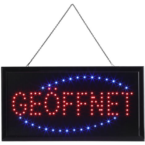 Eosnow 1pc Large Bright LED Shop Sign Board Neon Light Window Door Hang ...
