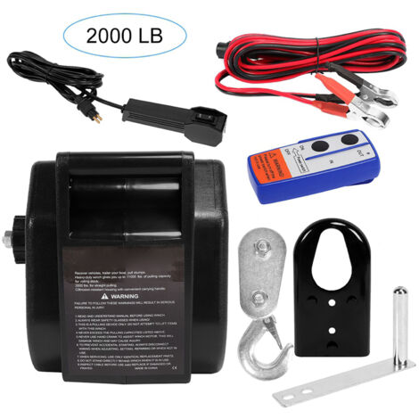 Produktbild von Elektrische Seilwinde 12V – 2721 Kg Zugkraft, Mit Funkfernbedienung – Für Boote, ATV & Anhänger