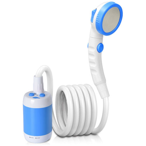 Yardwe Tragbare Camping-Dusche – Wiederaufladbar, 2200 MAh Akku, 9x6,5x4 Cm – Stabile Wasserpumpe Für Outdoor, Wandern & Notfälle – Blau Yardwe Tragbare Camping-Dusche – Wiederaufladbar, 2200 MAh Akku, 9x6,5x4 Cm – Stabile Wasserpumpe Für Outdoor, Wandern & Notfälle – Blau