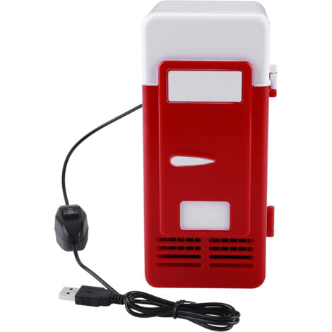 LED-Mini-USB-Kühlschrank, USB-Kühlschrank, Getrnke, Getrnkedosen, Kühlschrank und Heizung, Rot